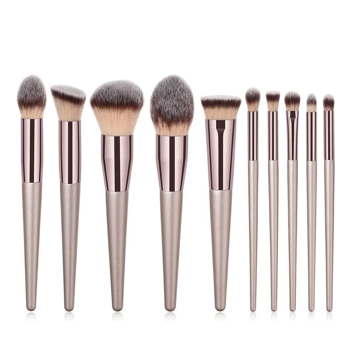 4/10Pcs Champagne Makeup Brushes Set For Cosmetic Foundation