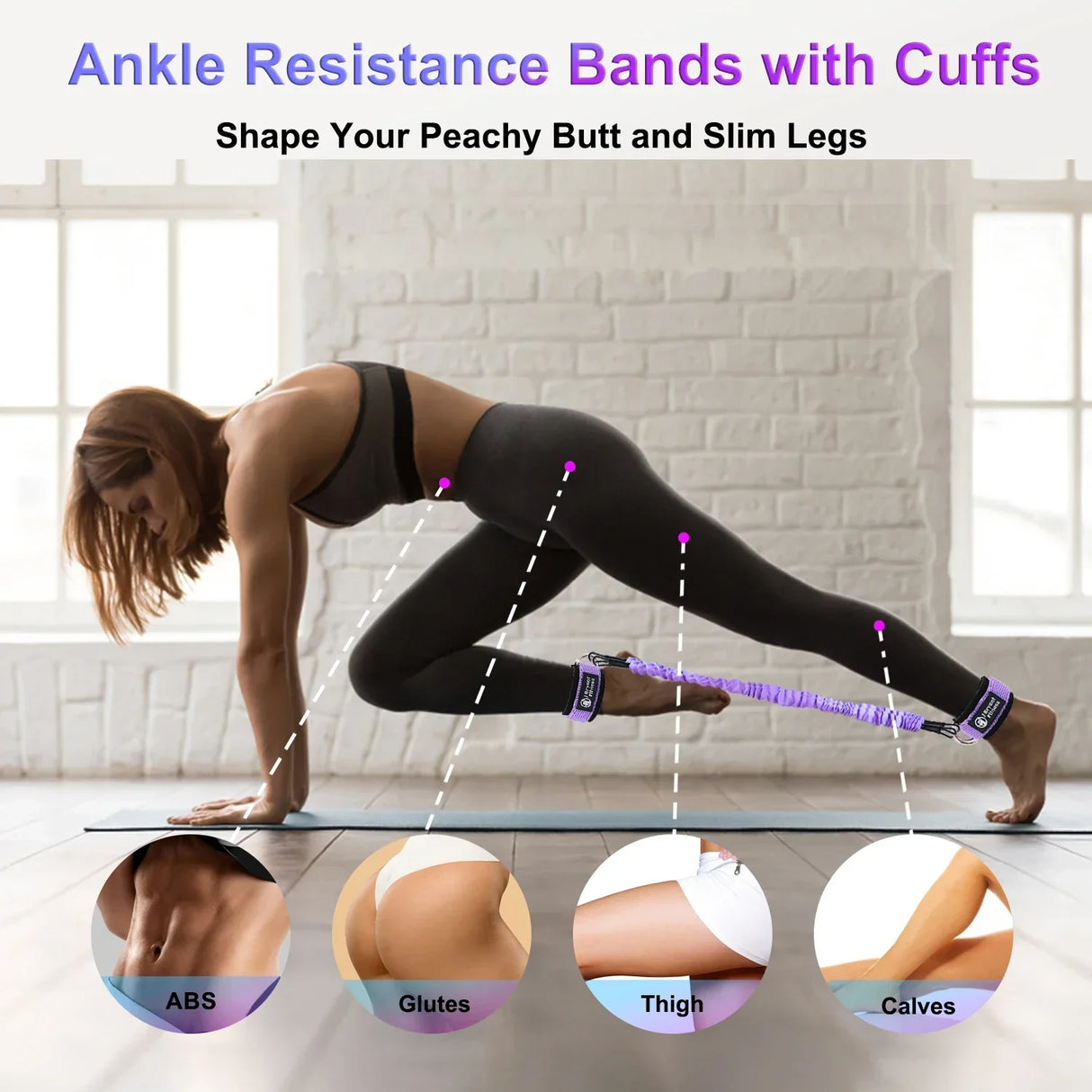 Ankle Resistance Bands with Cuffs Set 60LB 3