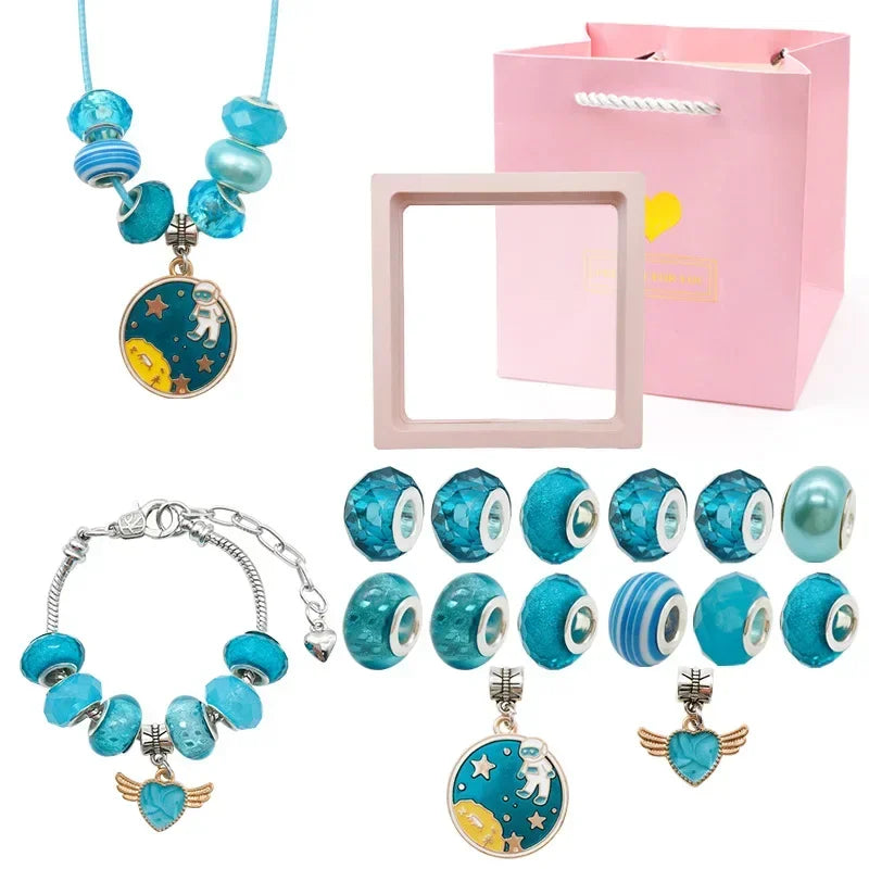 DIY Charms Bracelet Making Set Spacer Beads Pendant