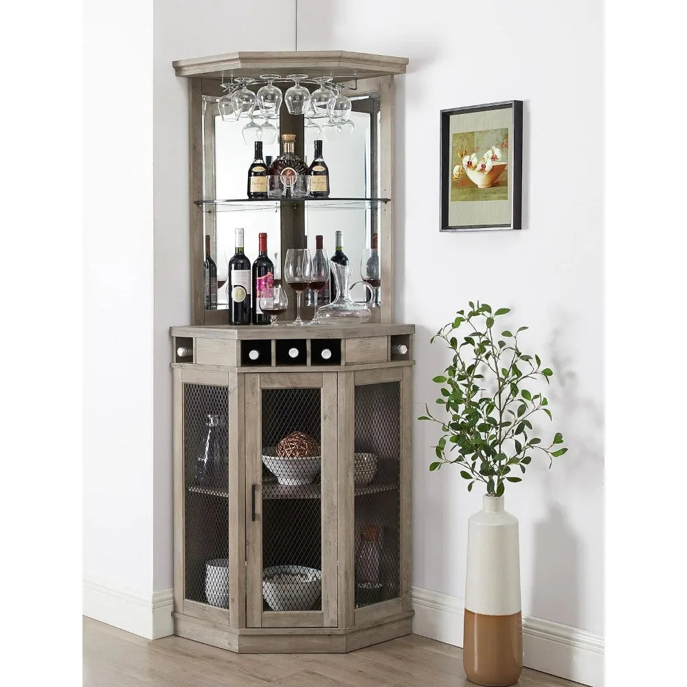 Stone Grey Corner Bar Unit 73"