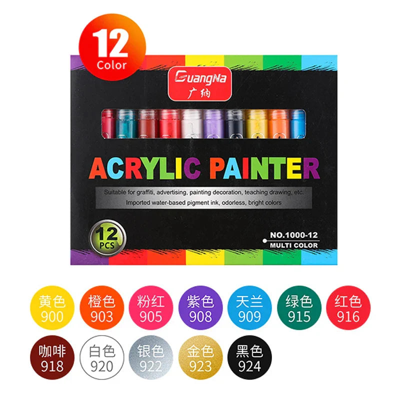 36 Colors Acrylic Paint Markers Pens Set for