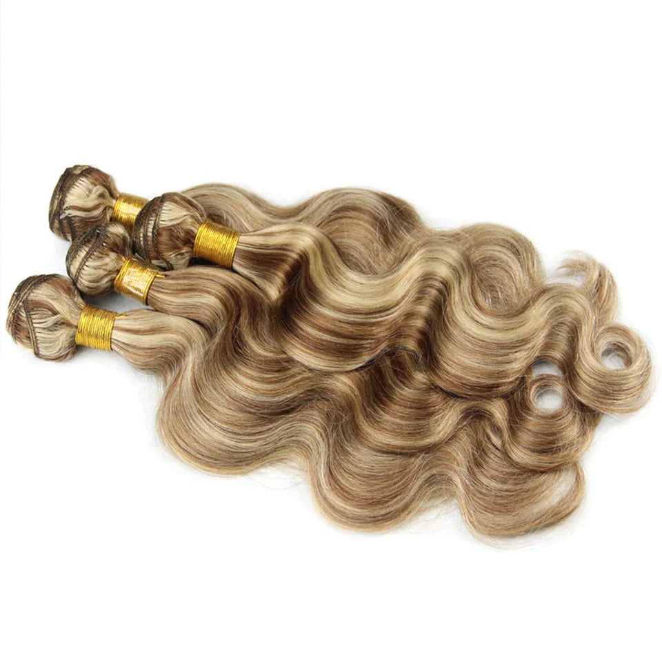 Piano Color P4/613 Highlight Bundles And Closure Remy