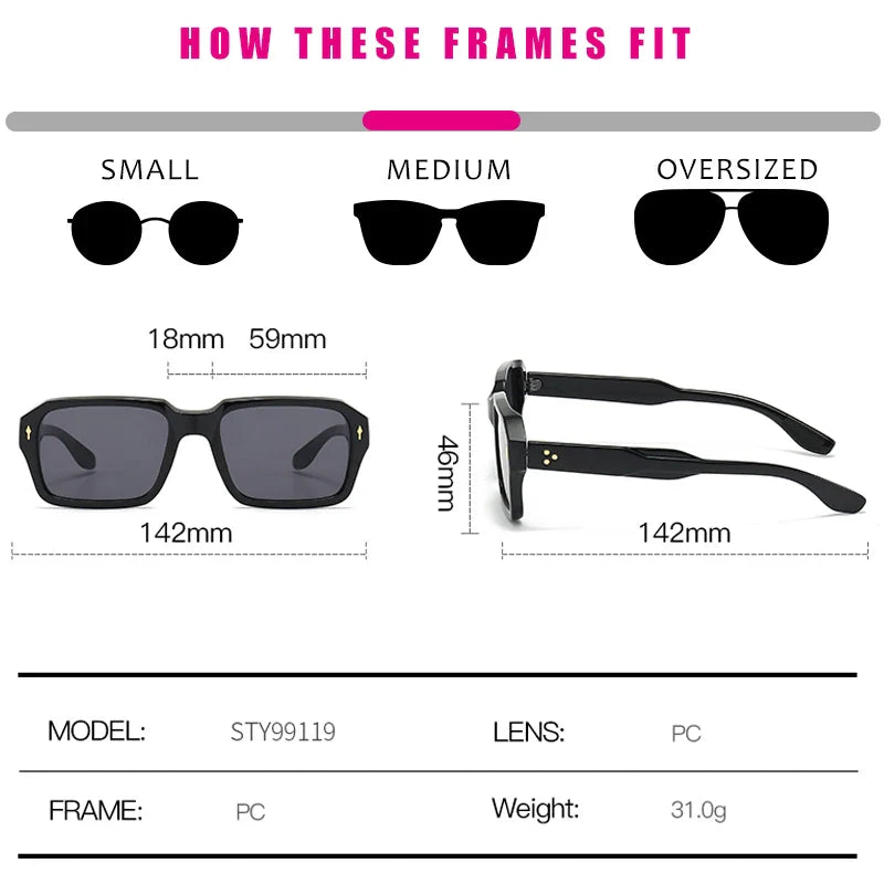 New Trendy Square Red Sunglasses Women Brand Designer