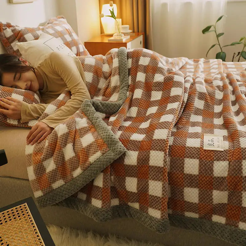 Knit Blanket Throw Soft Chenille Yarn Knitted Blanket