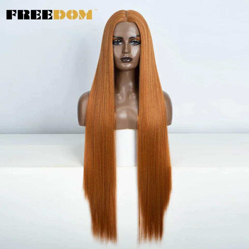 FREEDOM Synthetic Lace Front Wigs For Women Straight