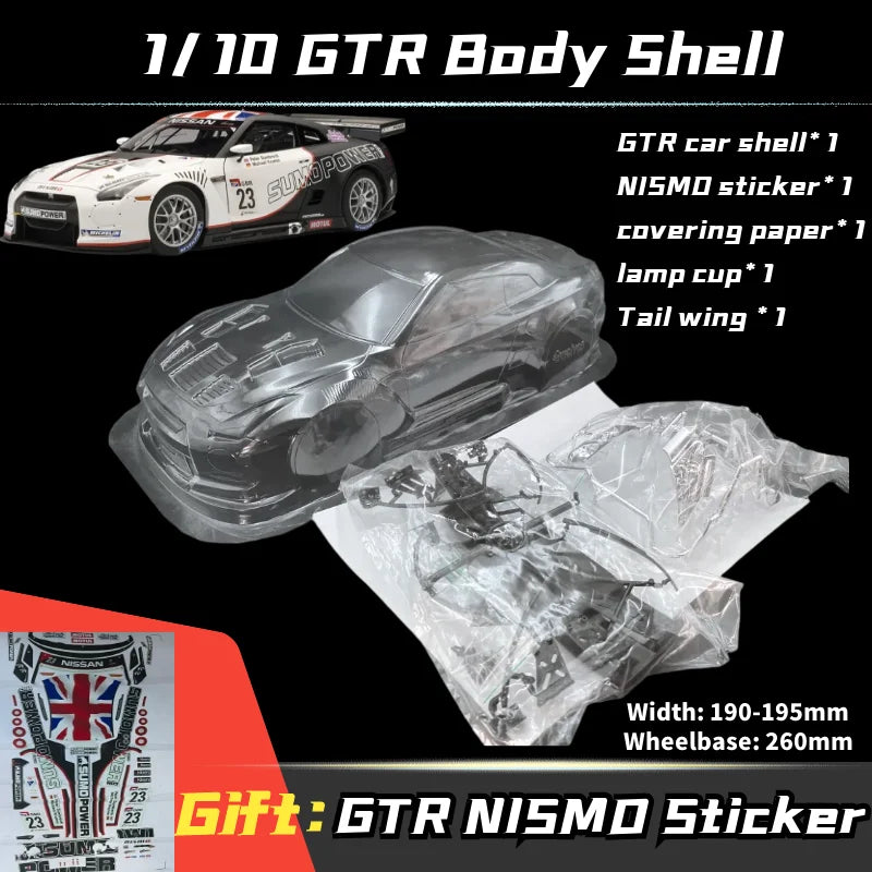 1/10 GTR R35 PVC Transparent clean no painted