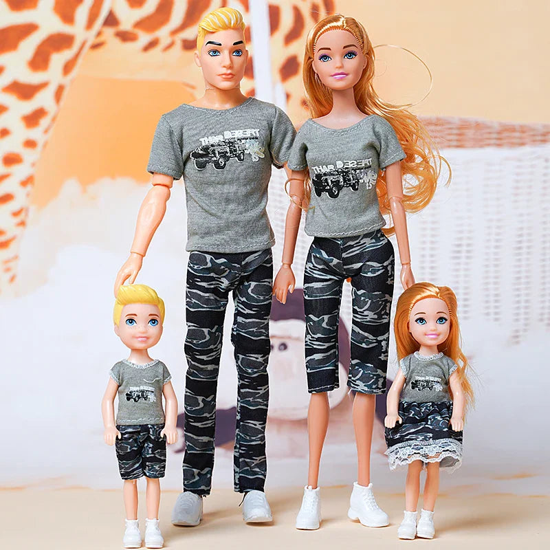 30cm Family Doll Movable Body Mom Dad Ken
