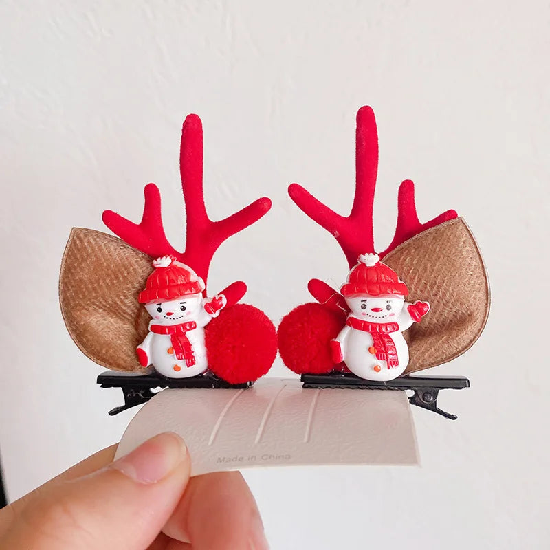 2pcs Pack Cute Reindeer Ears Hair Clip Classic
