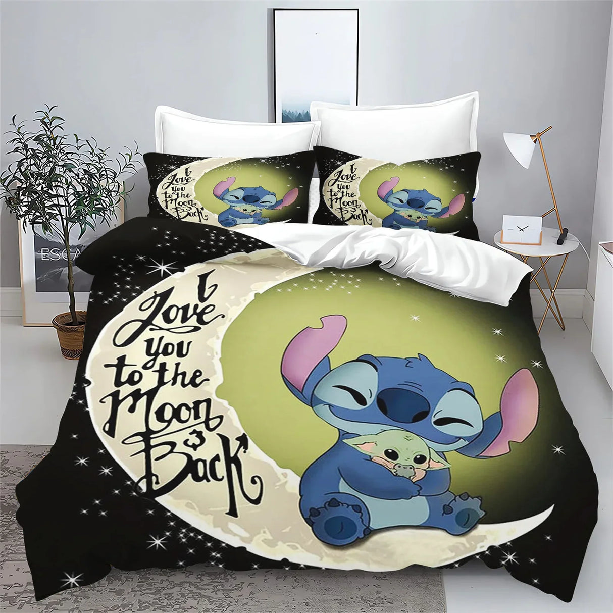 Stitch Bedding Set Cute Printed Cartoon Quilt Cover
