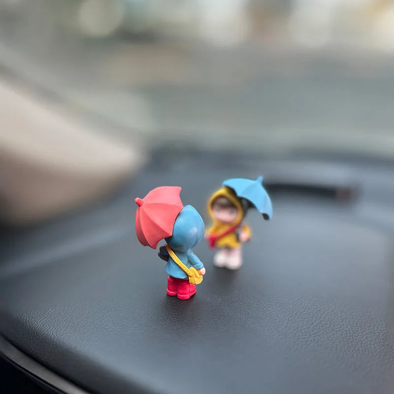 4PCS Cute Umbrella Couple Car Interior Decoration Action