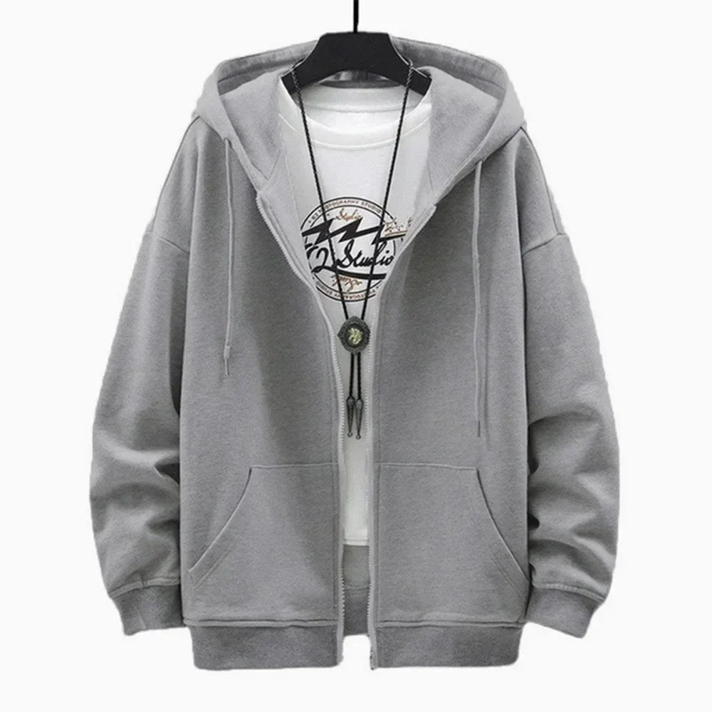 US Size Zip Up Hoodies Autumn Hooded Sweatshirts