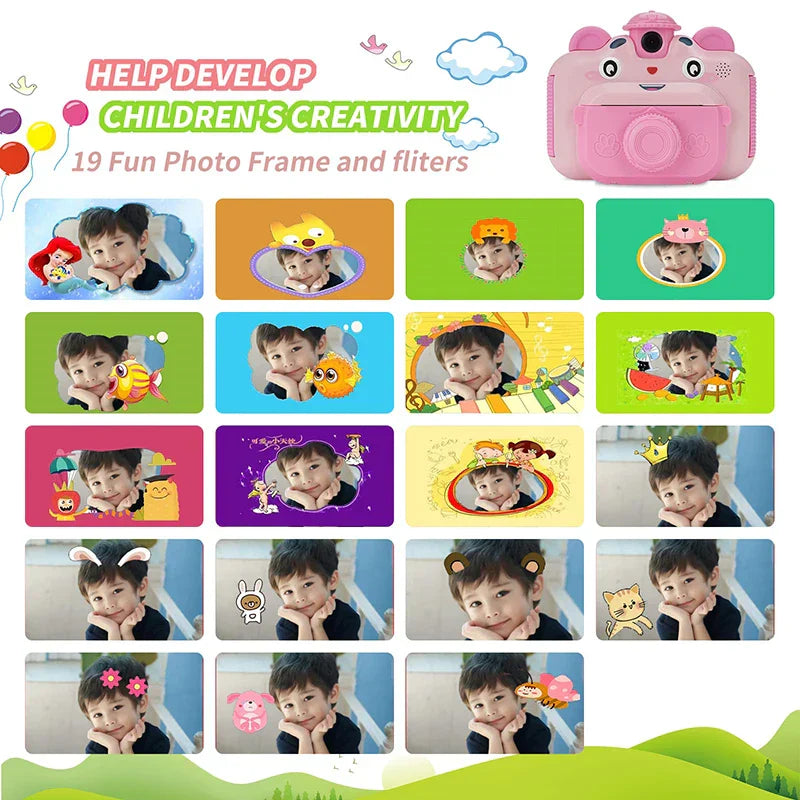 Children's Instant Print Camera With Thermal Printer Kids