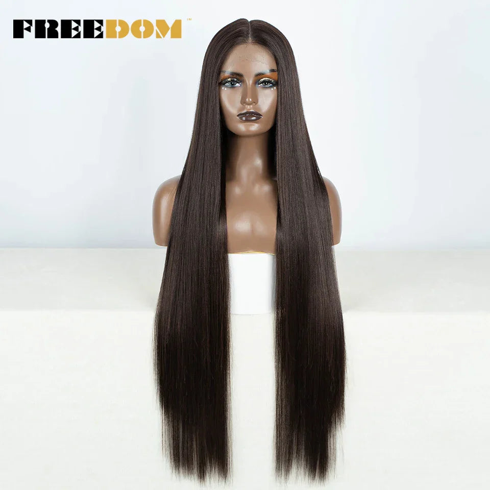 FREEDOM Synthetic Lace Front Wigs For Women Straight