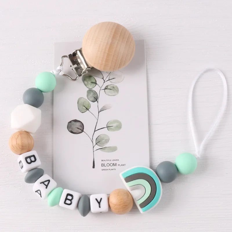 Personalized Name Handmade Silicone Baby Beech Dummy Pacifier