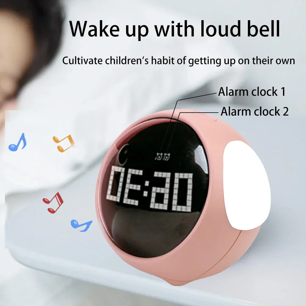 Night Light Cute Expression Alarm Clock Child Alarm