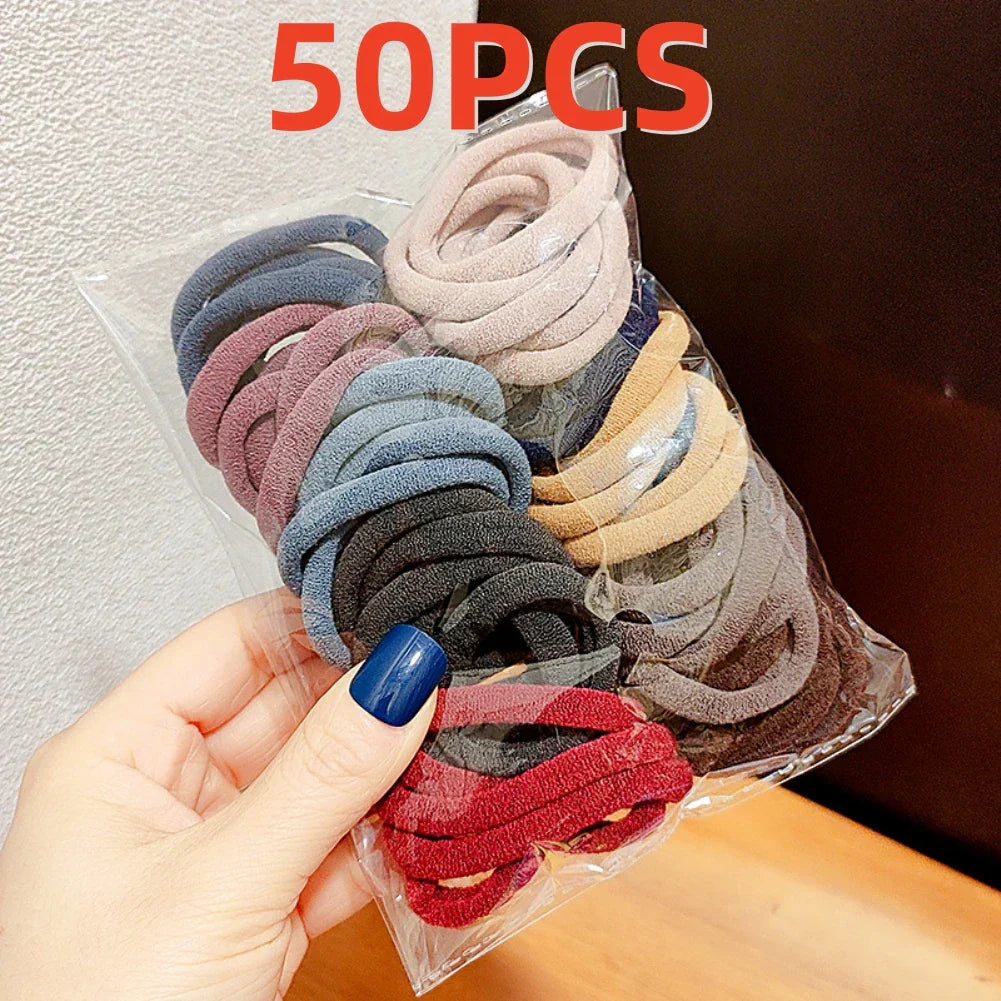 10Pcs Elastic Rubber Band Seamless Gradient Hair Rope