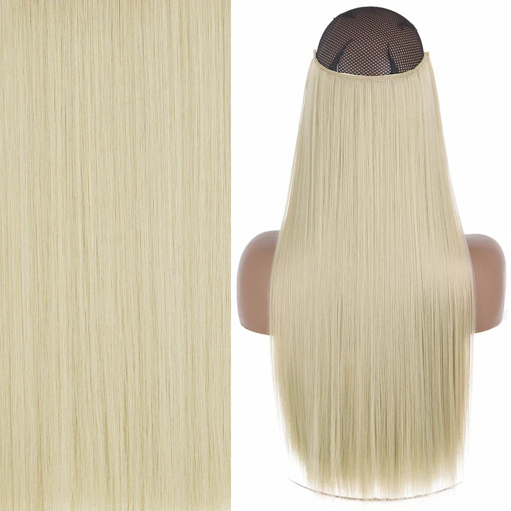 MERISIHAIR Synthetic No Clip Invisible Wire Hair Extensions