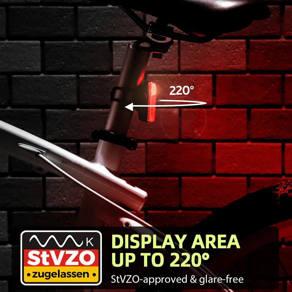 FUNWICT Bicycle Light Set USB StVZO Headlight LED
