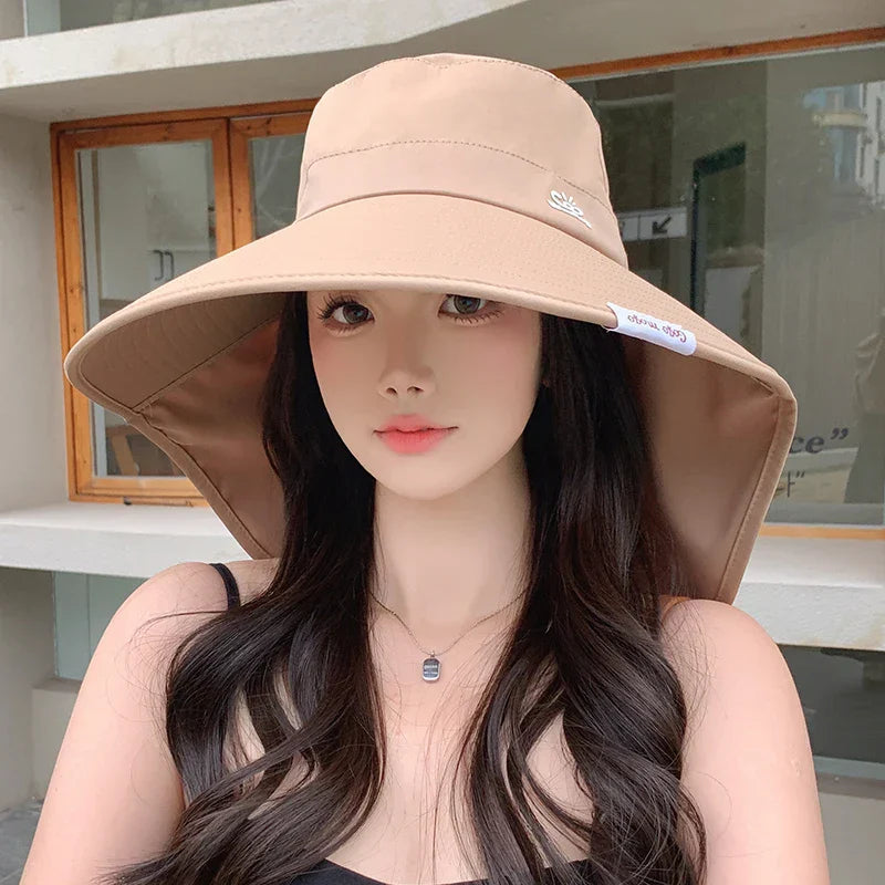 Women Outdoor Fisherman Hat Wide Brim Bucket Hat