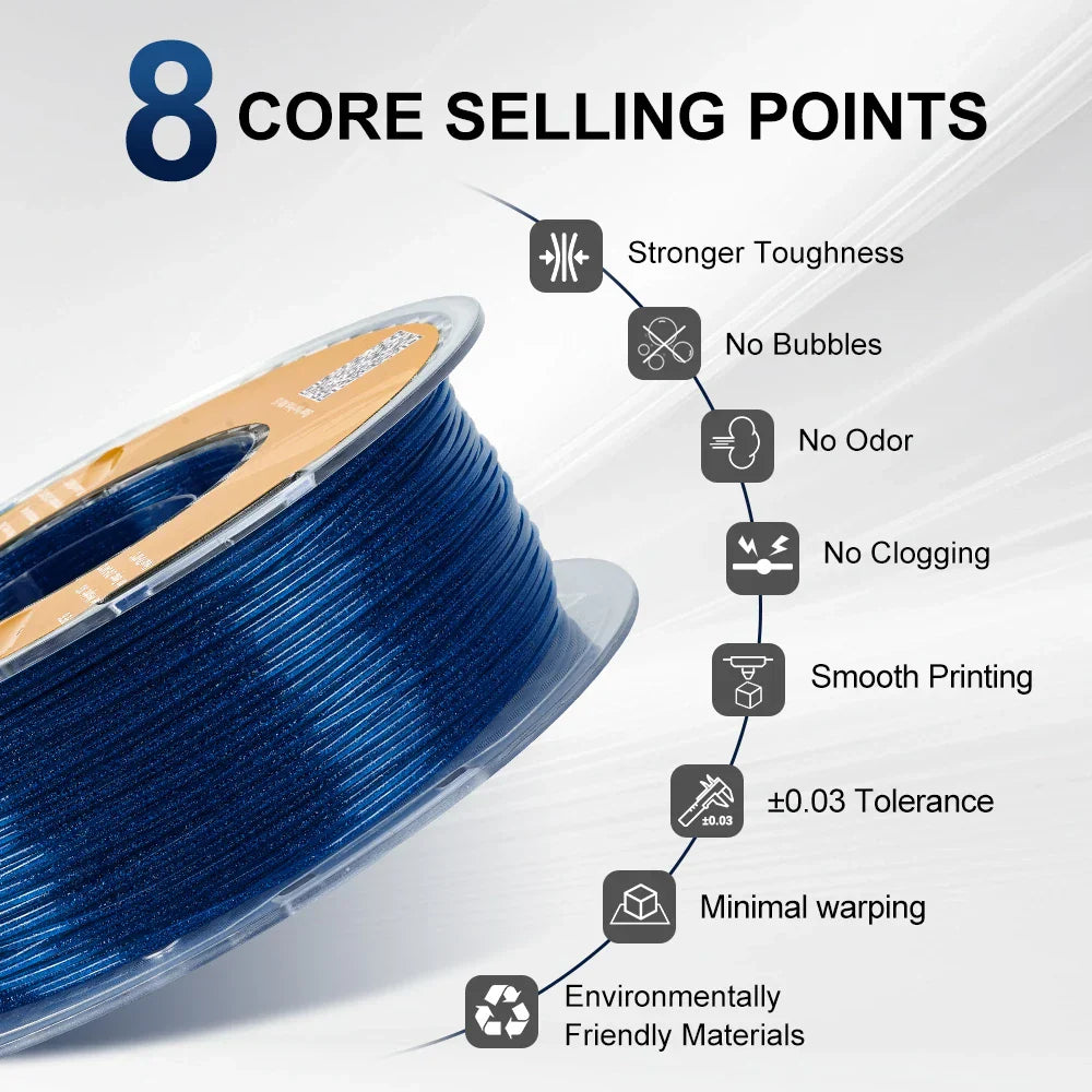 KINGROON 3D Printer Filament Glitter Shining Bling PLA