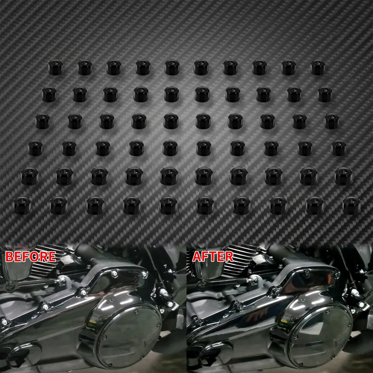 Motorcycle 60PCS Engine Bolt Screw Cap Protection Cover