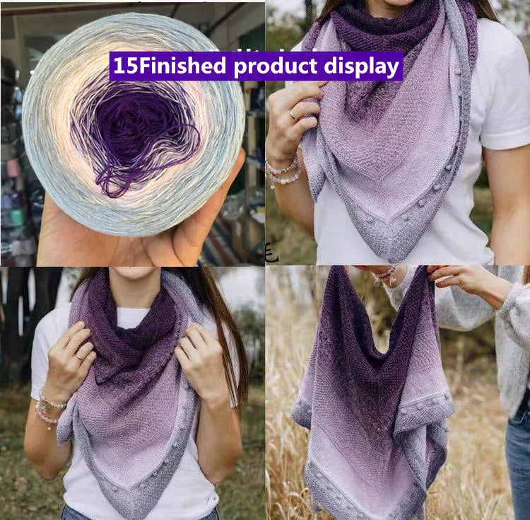 300g Cake Gradient Color Crocheted Shawl Blanket DIY