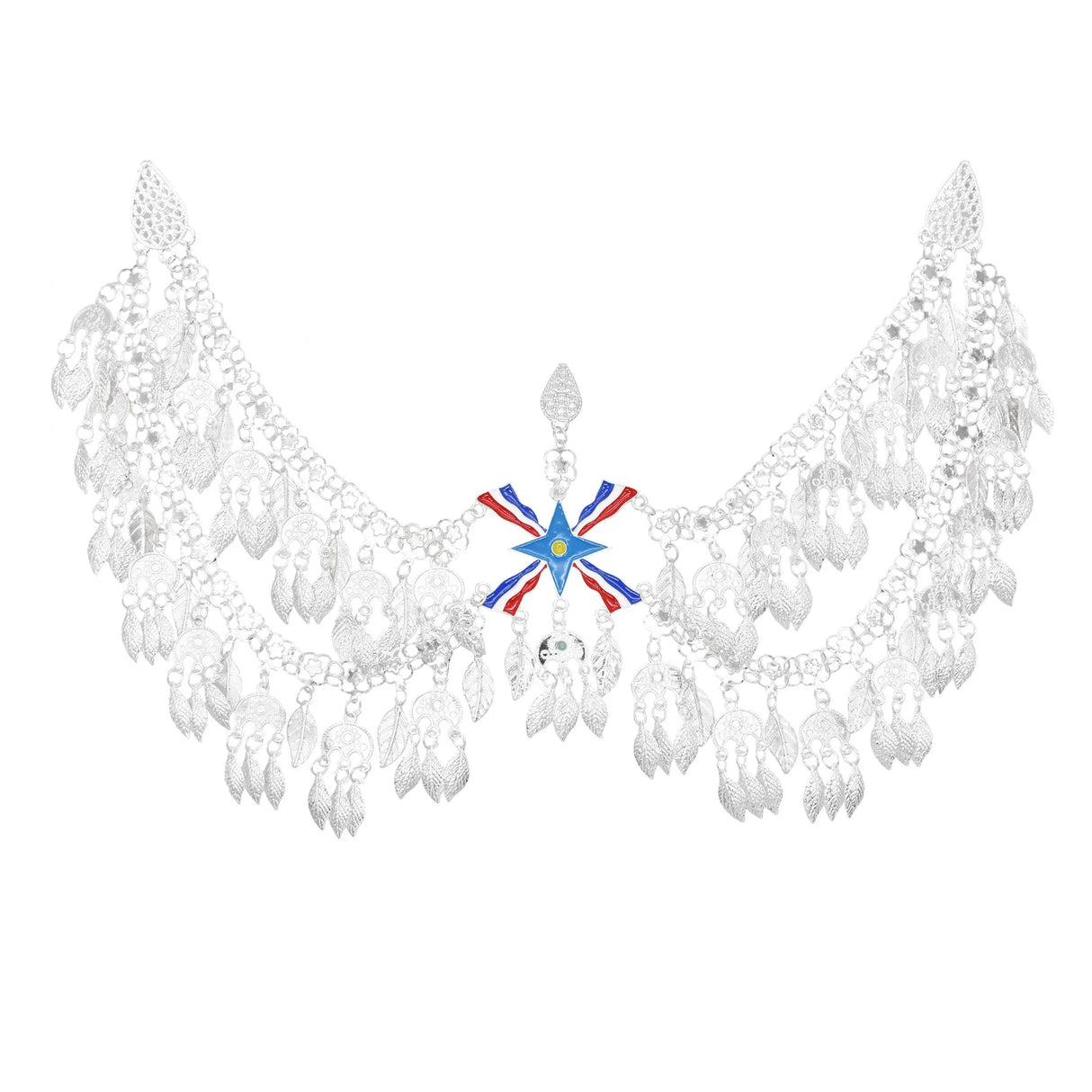 Vintage Silver Plated Moon Leaves Hair Accessories Boho