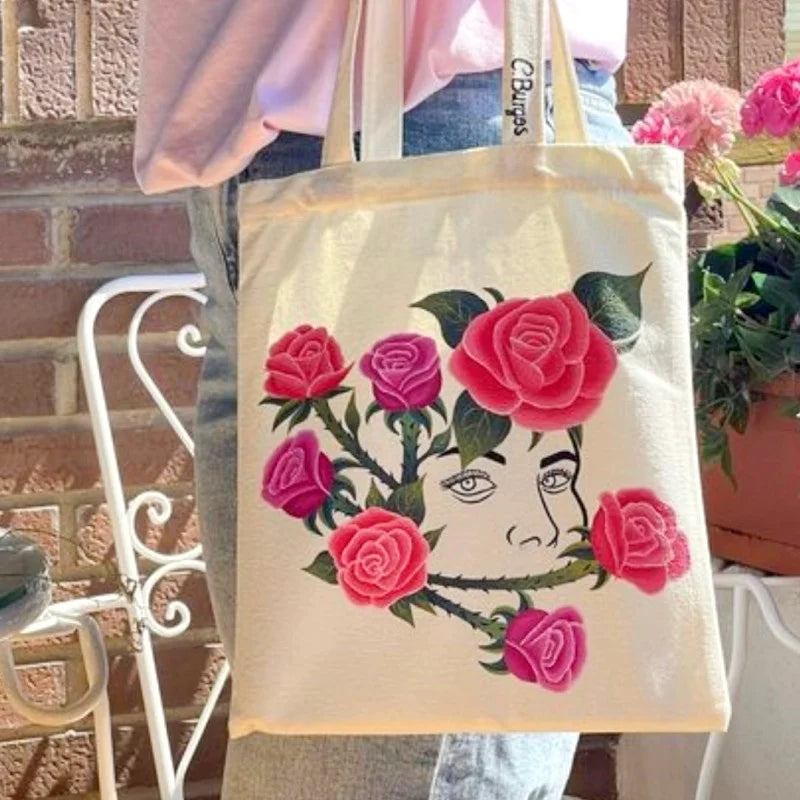 Large Capacity Canvas Shopping Bags DIY Folding EcoFriendly