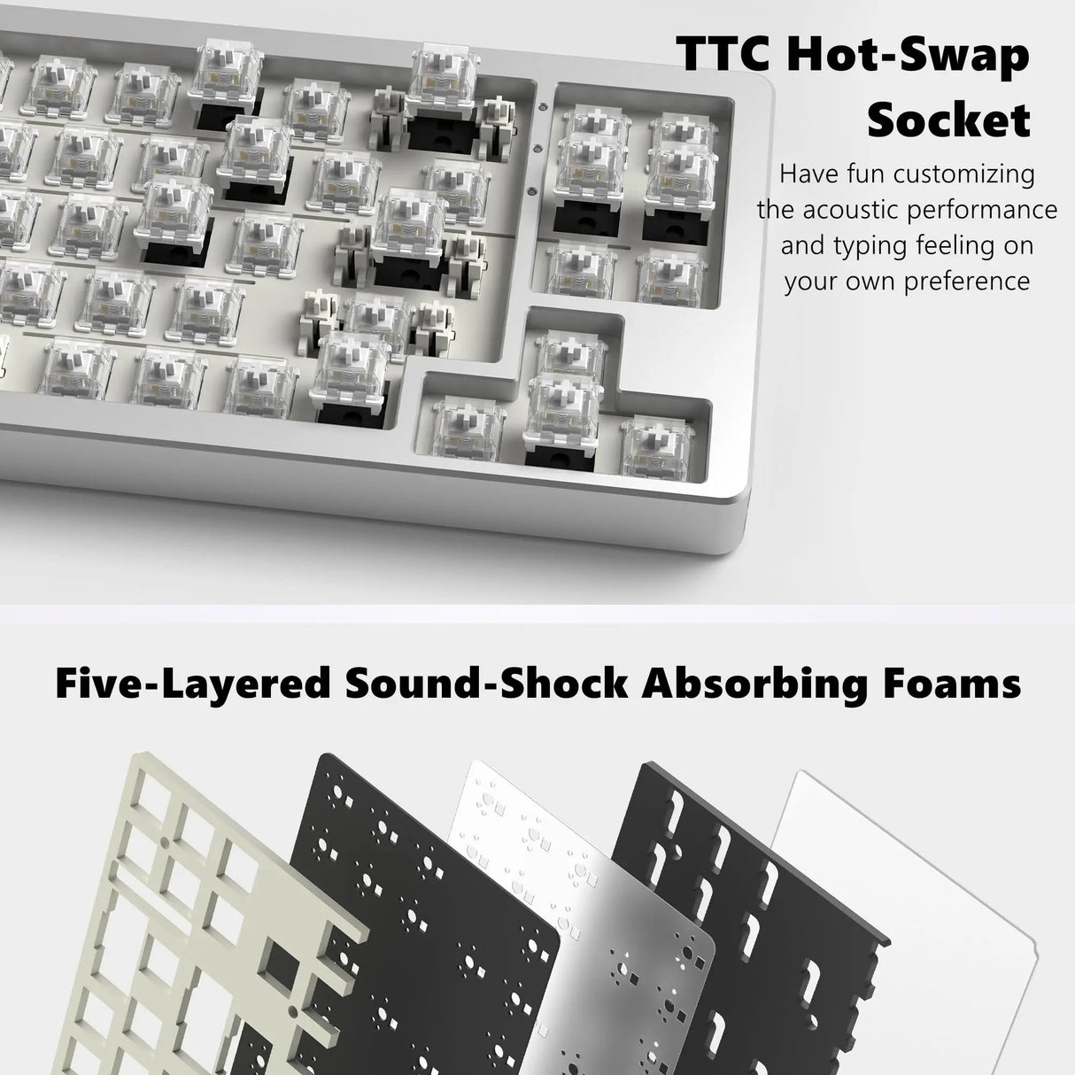 Full Aluminum Mechanical Keyboard Wireless Keyboard Bluetooth/2.4Ghz/Wired Tri-Mode