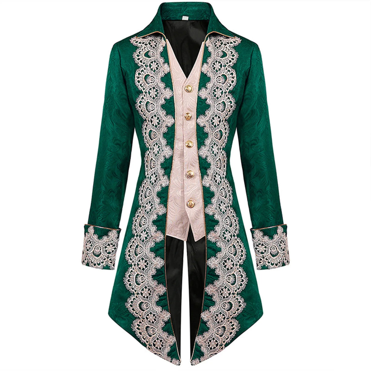 Men Double Long Coat Mens Long Steampunks Embroidered