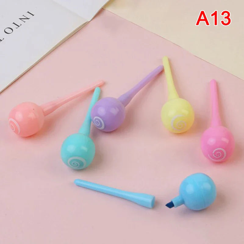 6Pcs/Lot Cute Cartoon Cat Highlighters School Office Stationery