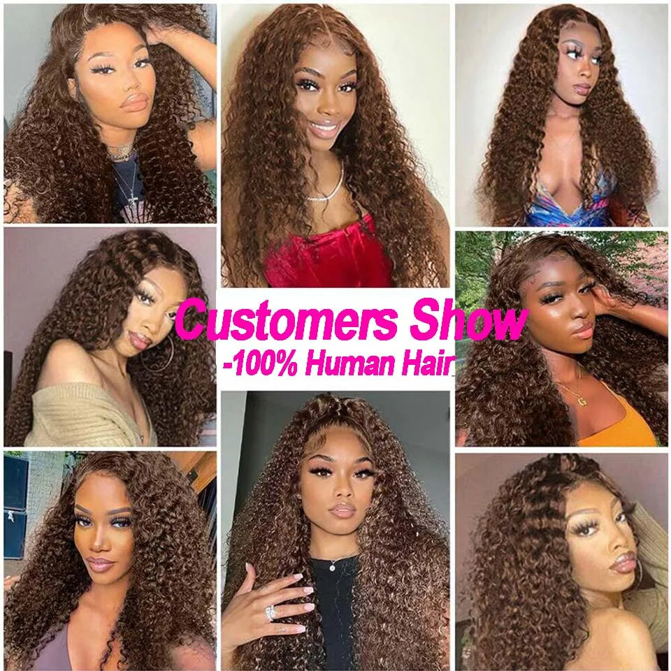4x4 13x4 Chocolate Brown Lace Front Wig 13x6