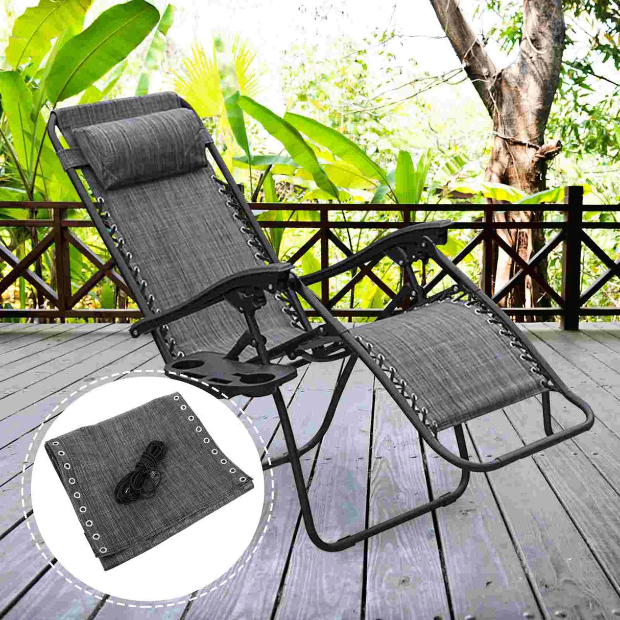 Patio Chaise Repair Cloth Chairs Folding Beach Fabric