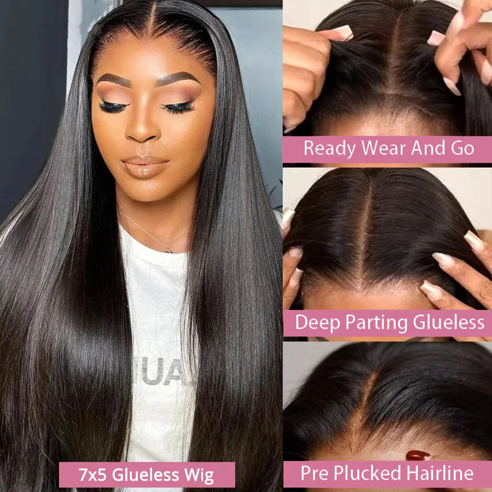 40 50 Inch Bone Straight Glueless Human Hair