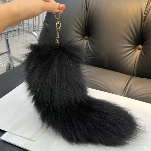 Real Fox Fur Tail Keychain Wolf Tail Fur