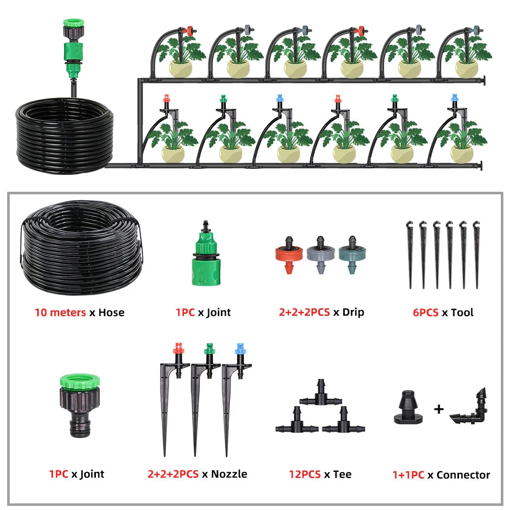 5-50m Garden Watering System 90/180/360 Degree Refraction Nozzle