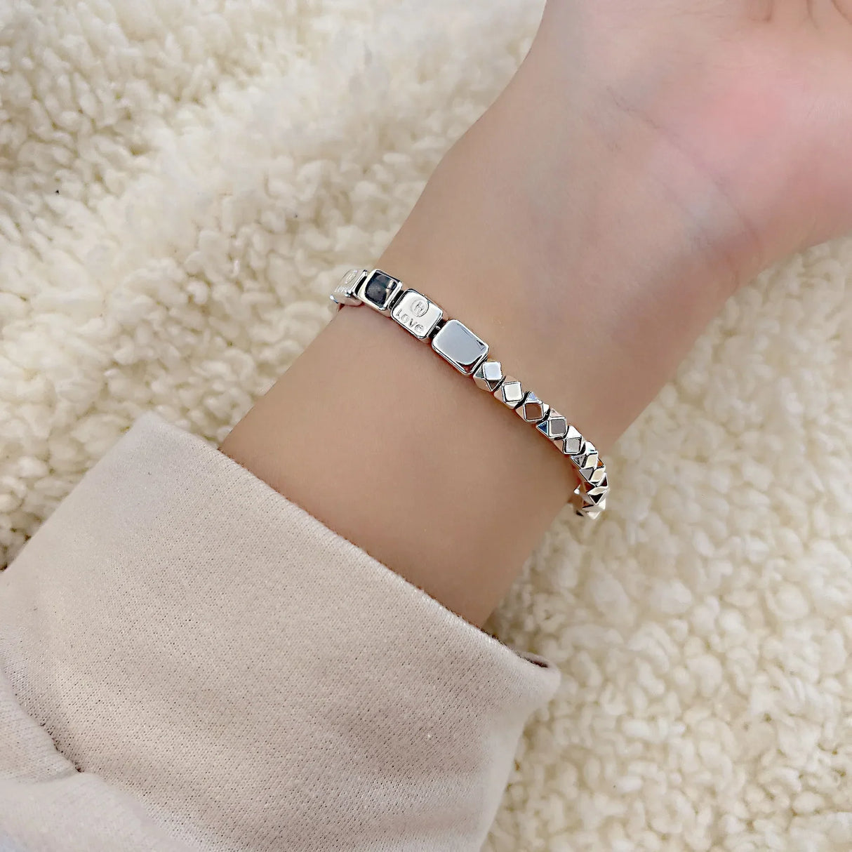 100% Solid 925 Sterling Silver Hiphop Thick Square