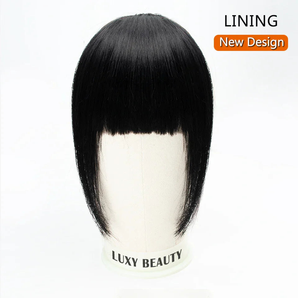 Human Hair Bangs 3 Clips 3D Blunt Cut