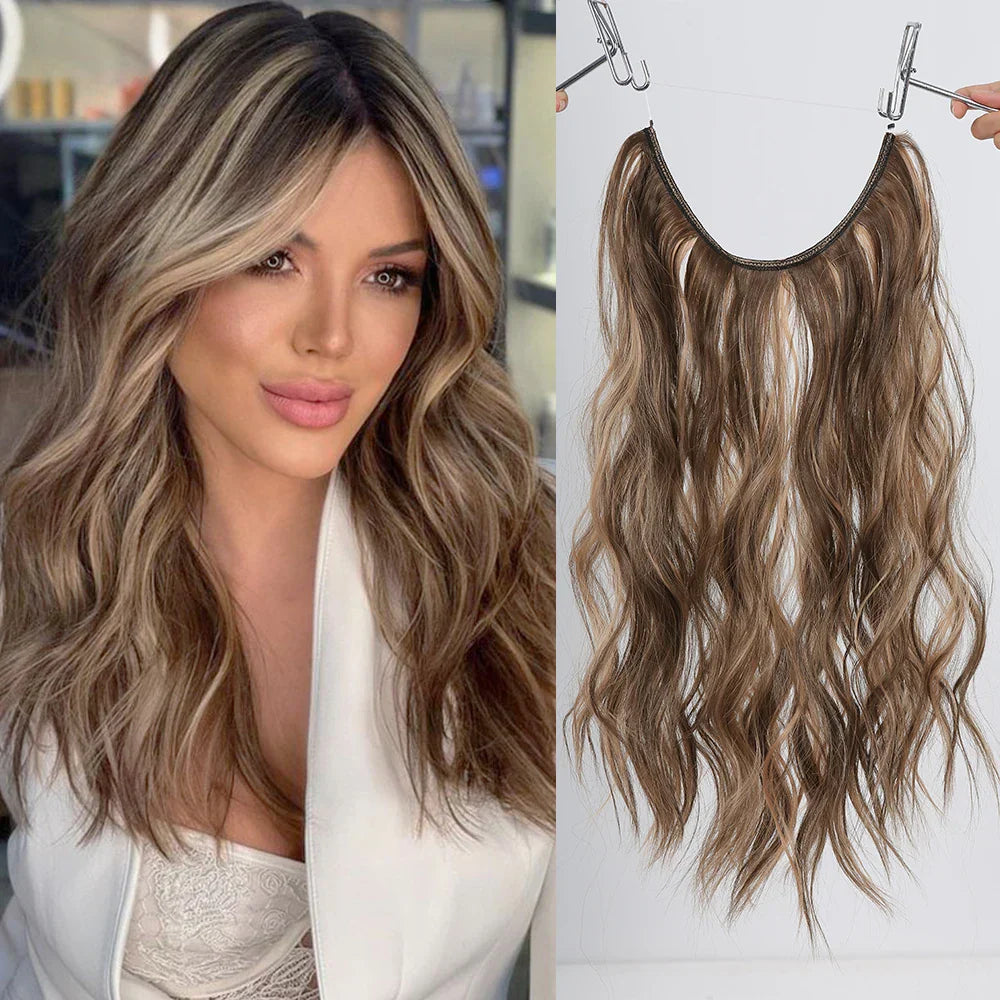 HAIRCUBE Synthetic No Clip Hair Extension Natural Hair