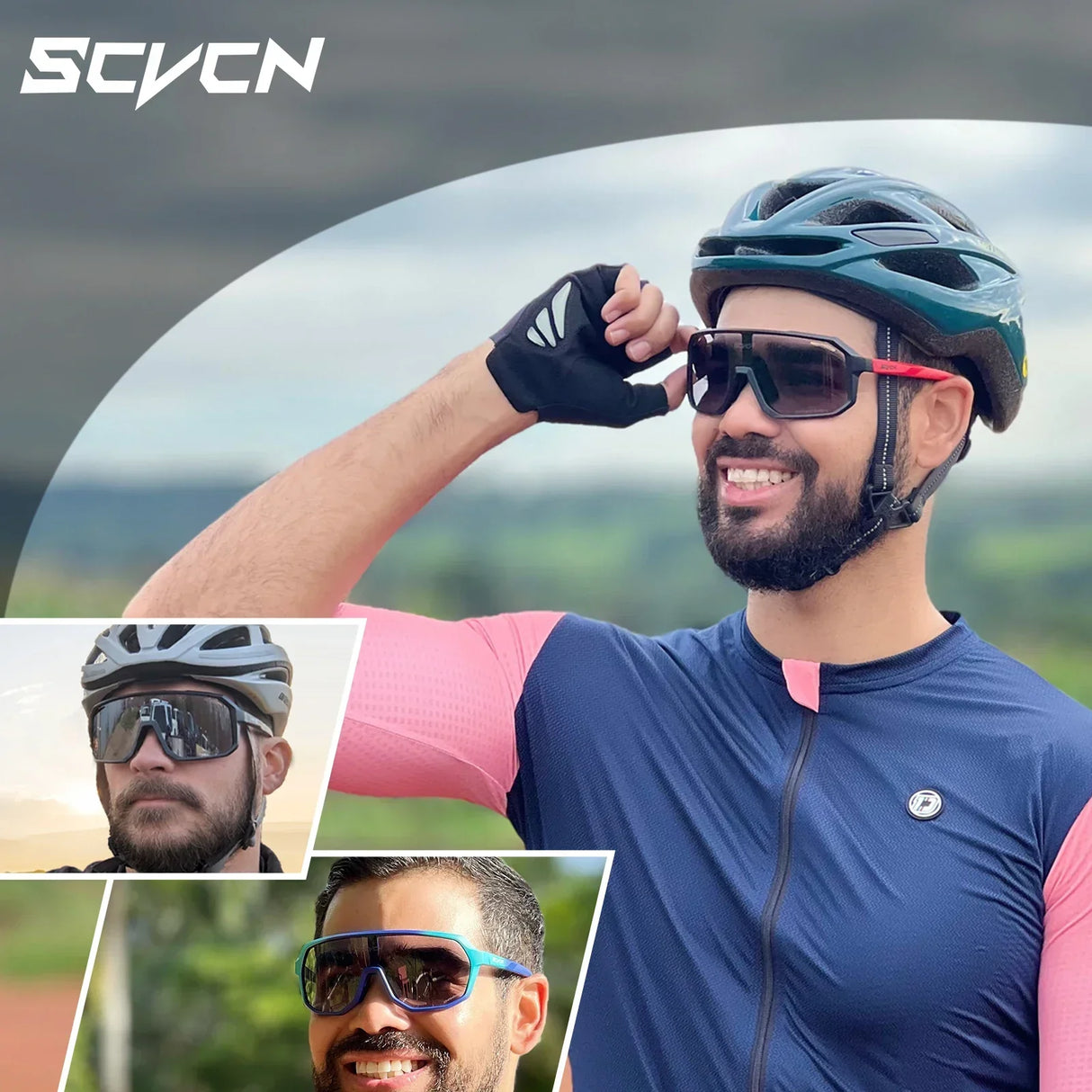 SCVCN Photochromic Men Cycling Sunglasses UV400 Sports Bicycle
