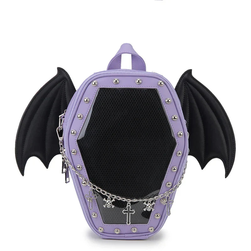 Bat Wings Ita Backpack Enamel Pin Display Shoulder