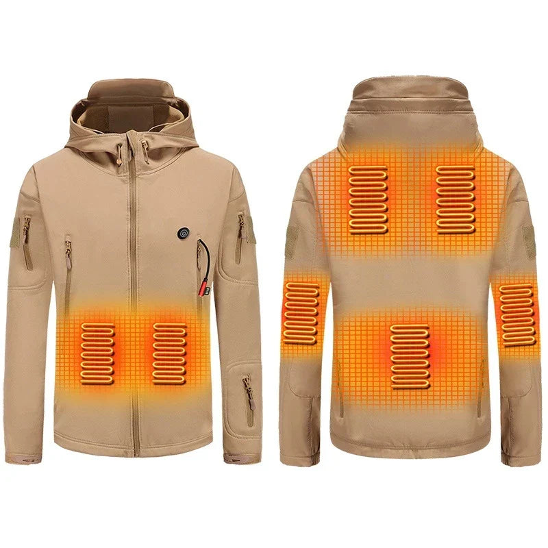 Winter Electric Heating Jacket Men USB Smart Thick
