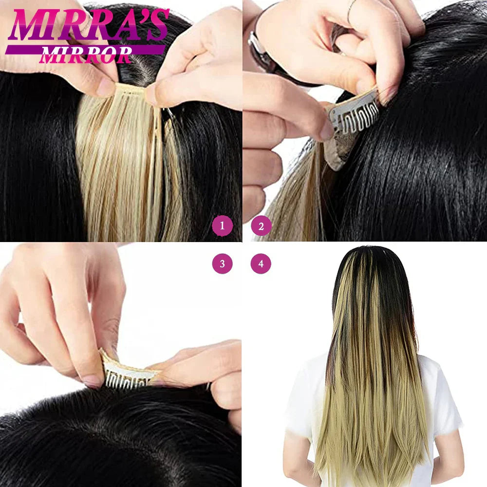 Synthetic Clip in Hair Extensions 6 Pcs/Set 16
