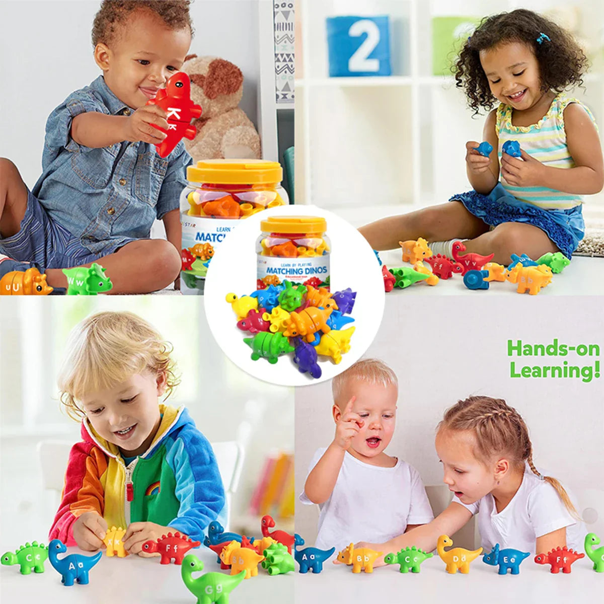 Matching Letters Fine Motor Toy ABC Dinosaur Alphabet