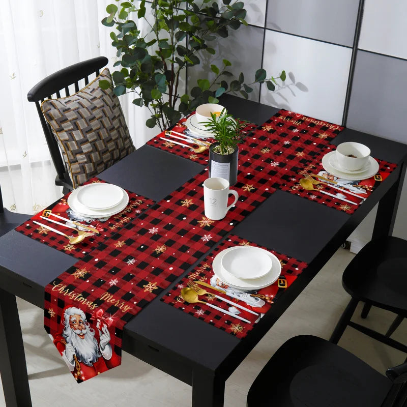 Christmas Snowman Santa Claus Table Runner Not Included