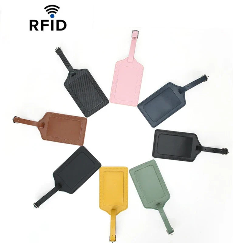 Stylish PU Leather Suitcase Identifier Tag Travel Luggage
