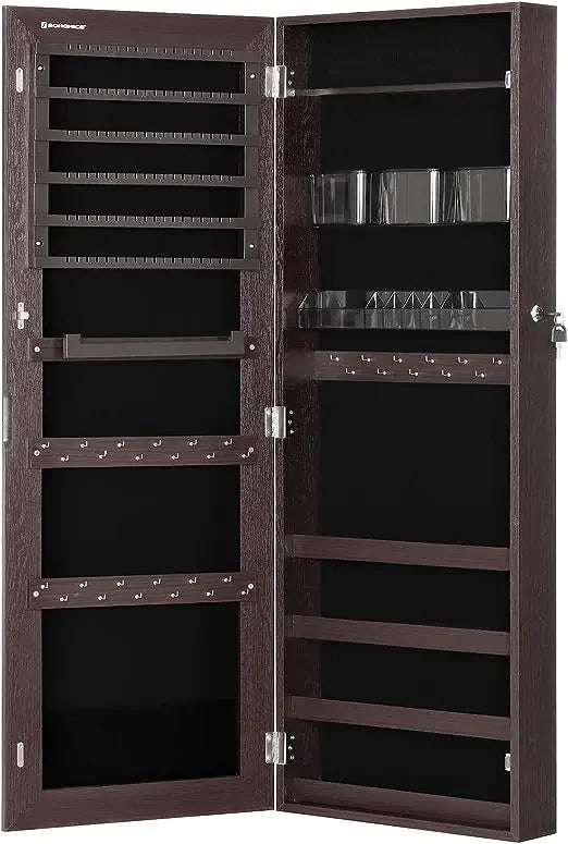 SONGMICS Mirror Jewelry Cabinet Armoire, Wall or Door