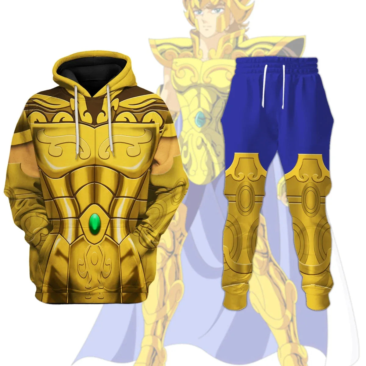 Popular Cosplay Anime Saint Seiya printed hoodie pants