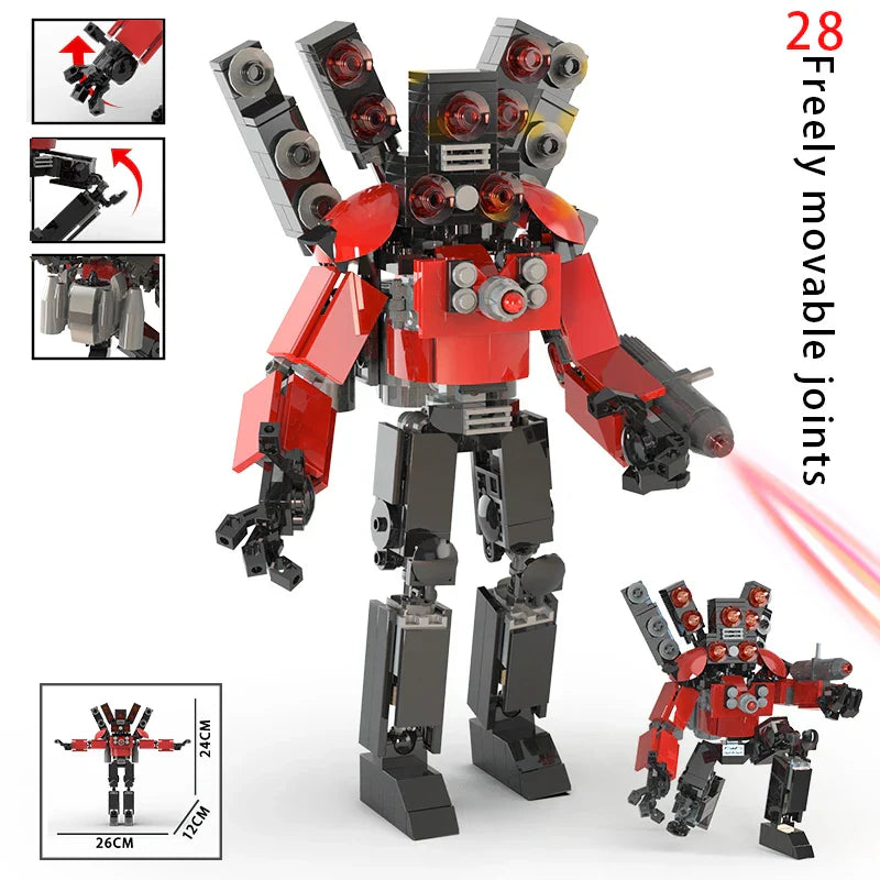 Moc Skibidi Toilet Builing Blocks Toy Titan Clock