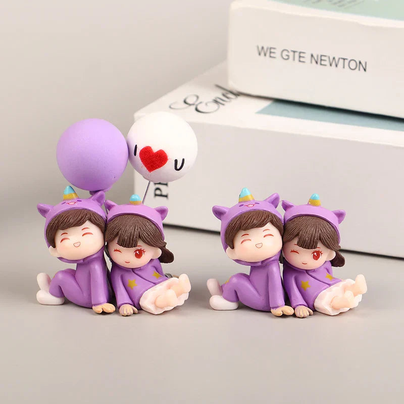 1Pair Cute Creative Cartoon Purple Pajamas Couple Car